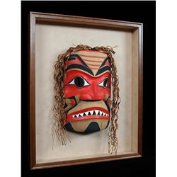 Shark Mask Mounted In Frame 23 3/4"x 28 3/4"  Good Condition