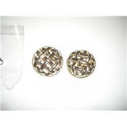 Vintage Begère Braided Patterned Clip-On Earrings