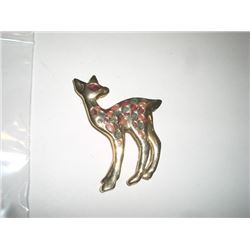 Rhinestone Deer Vintage Pin
