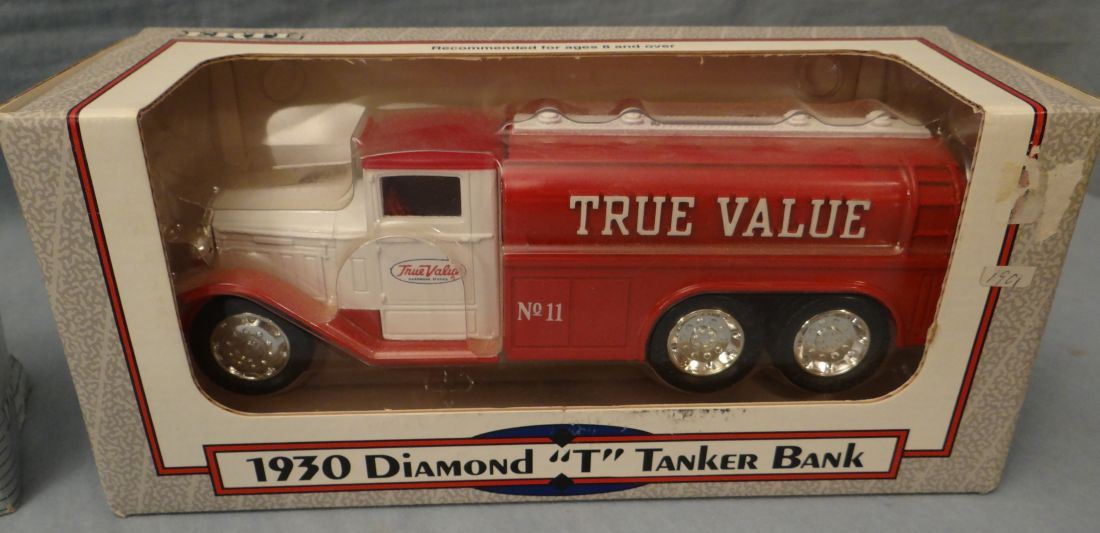 2 Ertl toy truck banks, NIB