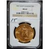 Image 2 : SCARCE 1907 $20 ST. GAUDENS GOLD COIN - NGC MS62