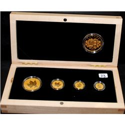 2011 FOUR PIECE 99.99 GOLD MAPLE LEAF COIN SET