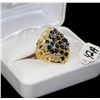 Image 1 : LADIES 14K CUSTON MADE SAPPHIRE & DIAMOND RING