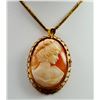 Image 1 : LADIES 18K ANTIQUE SHELL CAMEO BROOCH/PENDANT