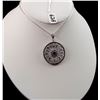Image 1 : LADIES 14K WHITE GOLD SAPPHIRE & DIAMOND PENDANT
