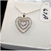 Image 2 : LADIES 14K WHITE GOLD HEART DIAMOND ACCENT PENDANT