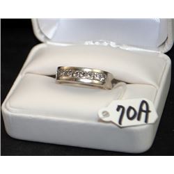 MENS 14K WHITE GOLD DIAMOND RING