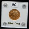 Image 2 : SEMI-KEY 1910-S $5 INDIAN GOLD COIN