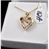 Image 2 : LADIES 10K YELLOW GOLD HEART SHAPE DIAMOND PENDANT