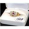 Image 1 : MENS 14K YELLOW GOLD RUBY & DIAMOND FASHION RING