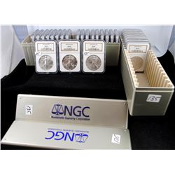 SET OF  28 AMERICAN SILVER EAGLES - NGC MS69