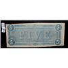 Image 1 : $5 CONFEDERATE STATES OF AMERICA NOTE - 1864