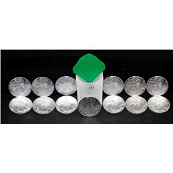ROLL OF TWENTY 2002 AMERICAN SILVER EAGLES