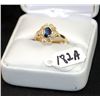 Image 1 : LADIES 14K YELLOW GOLD SAPPHIRE & DIAMOND RING