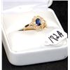 Image 3 : LADIES 14K YELLOW GOLD SAPPHIRE & DIAMOND RING