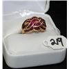 Image 1 : LADIES 10K YELLOW GOLD RUBY FASHION RING