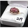 Image 2 : LADIES 10K YELLOW GOLD RUBY FASHION RING