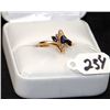 Image 1 : LADIES 10K YELLOW GOLD SAPPHIRE & DIAMOND RING