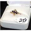 Image 2 : LADIES 10K YELLOW GOLD SAPPHIRE & DIAMOND RING