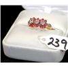 Image 2 : LADIES 10K YELLOW GOLD RUBY & DIAMOND RING