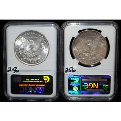 1886 AND 1885 MORGAN DOLLARS - NGC MS64