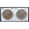 Image 2 : TWO KEY DATE 1921 PEACE DOLLARS