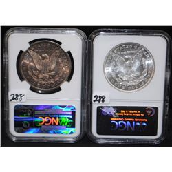 1904-0 AND 1881-S MORGAN DOLLARS - NGC MS64