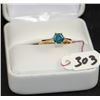 Image 1 : LADIES 14K FANCY VIVID BLUE .81CT DIAMOND RING