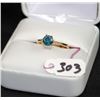 Image 2 : LADIES 14K FANCY VIVID BLUE .81CT DIAMOND RING