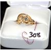 Image 1 : LADIES 14K YELLOW GOLD ORCHID DESIGN DIAMOND RING