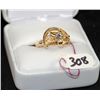 Image 2 : LADIES 14K YELLOW GOLD ORCHID DESIGN DIAMOND RING