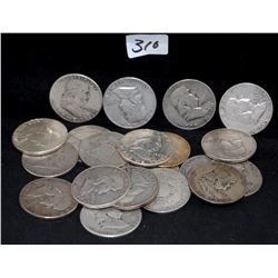 20 FRANKLIN HALF DOLLARS FROM SAFE DEPOSIT