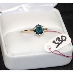 1.14CT  FANCY GREEN RUSTIC DIAMOND SOLITAIRE RING