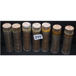 7 ROLLS OF WHEAT PENNIES FROM SAFE DEPOSIT