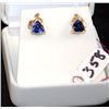 Image 1 : LADIES 14K SAPPHIRE & DIAMOND EARRINGS
