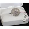 Image 1 : LADIES 14K WHITE GOLD RING, FANCY DOME STYLE DIAMOND CLUSTER, APPROX. 1.50 TOTAL DIAMOND WEIGHT. THE