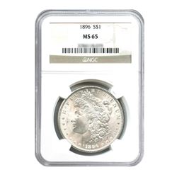 1896 $1 Morgan Silver Dollar - NGC MS65
