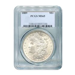 1889 $1 Morgan Silver Dollar - PCGS MS65