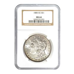 1885-CC $1 Morgan Silver Dollar - NGC MS64