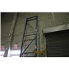 Image 1 : LOT OF PALLET RACKING INC. 7 ASSORTED BLUE UPRIGHTS AND ASSORTED CROSSBARS AND BLUE SAFETY