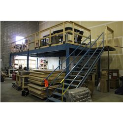 30' X 12' X 9' TALL BLUE INDUSTRIAL PORTABLE MEZZANINE SYSTEM W/ ADDITIONAL UPRIGHTS AND CROSSBARS