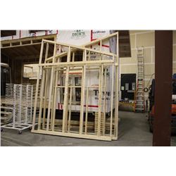 LOT OF FRAMED TILTED ROOF WALLS