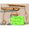 Image 1 : 18kt Gold Tie Clasps and Pin