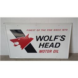 1974 Wolf's Head Motor Oil SST Sign 3x5ft