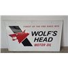 Image 1 : 1974 Wolf's Head Motor Oil SST Sign 3x5ft