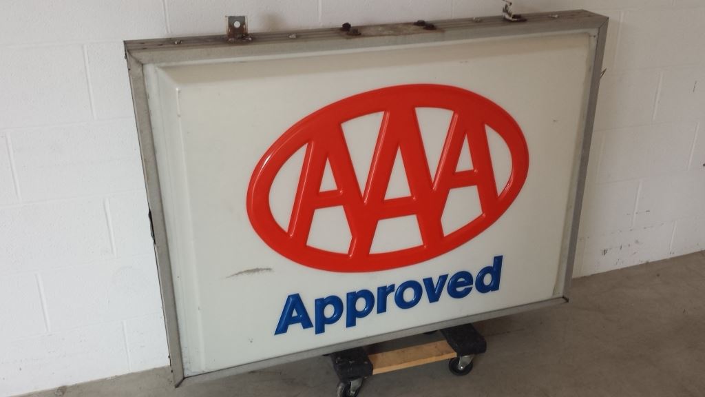 AAA Approved Plastic Light Up Sign w Hanger 48x36