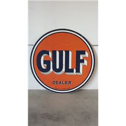 1948 Gulf Dealer DSP Sign 66in Round