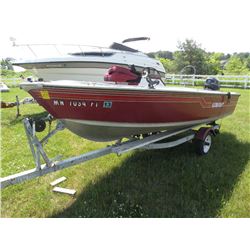 1972 Alumacraft 15 ft boat w/trailer