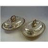 Image 1 : A PAIR OF ELKINGTON OVAL ENTREE DISHES/COVERS, gadroon borders, engraved 'Mabey', (possibly shipp...