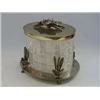 Image 1 : A MAPPIN AND WEBB CUT GLASS BISCUIT JAR, late 19th Century, plated cover and stand  50-60...